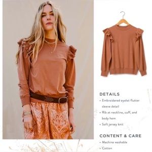 NEW Matilda Jane Good Hart Eleanor Top Burnt Orange Sweatshirt